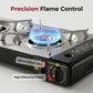 📢📢30% OFF !! ⏰ Portable Dual Burner Butane Stove – Lightweight & piezo ignition – Perfect for camping, tailgating or outdoor cooking – compact and easy to carry ⛺✨