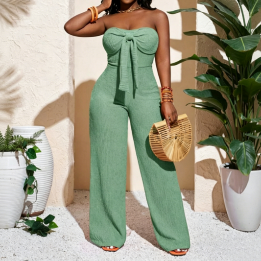 📢📢40% OFF !! ⏰Women's Strapless High-Waisted Wide-Leg Jumpsuit