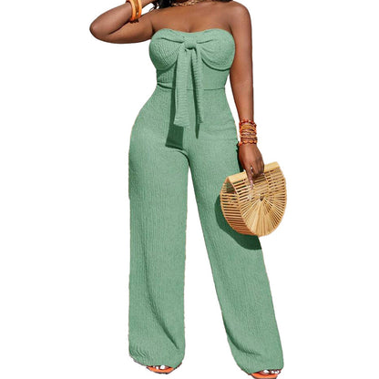 📢📢40% OFF !! ⏰Women's Strapless High-Waisted Wide-Leg Jumpsuit