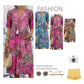 📢📢40% OFF !! ⏰Women's Vivid Printed V-Neck Midi Dress