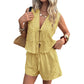 📢📢40% OFF !! ⏰Women's Summer Tie-Front Vest and Shorts Set