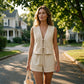 📢📢40% OFF !! ⏰Women's Summer Tie-Front Vest and Shorts Set