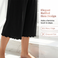 Women's High-Stretch Ruffled Wide-Leg Cropped Pants