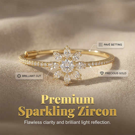 📢📢40% OFF !! ⏰Elegant Snowflake Zircon Hoop Earrings