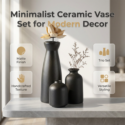 📢📢40% OFF !! ⏰Ceramic Vase Set of 3 Decorative Pieces