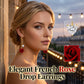 French Vintage Red Rose Dangle Earrings