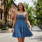 📢📢30% OFF !!  & Free Shipping⏰Breezy Summer Denim Sundress | Smocked Bodice & Flowing Tiered Skirt | Soft Breathable Sleeveless Dress for Women