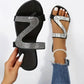 📢📢50% OFF !! ⏰Women's Rhinestone Flat Slide Sandals