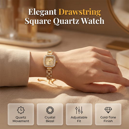 📢📢50% OFF !! ⏰Women Drawstring Bracelet Watch Square Quartz