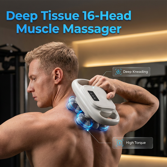 📢📢40% OFF !! ⏰Cordless Muscle Massager with 16 Massage Heads