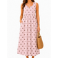 📢📢40% OFF !! ⏰Women Sleeveless Polka Dot Maxi Dress with Pockets V Neck Summer Sundress