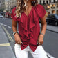 Elegant Ruffle V-Neck Blouse