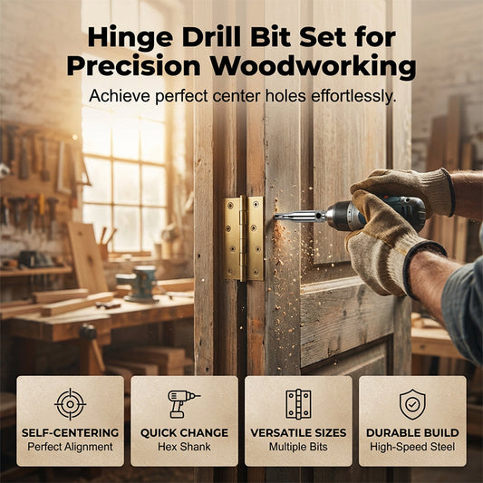 📢📢50% OFF !! ⏰Self-Centering Hinge Drill Bit Set