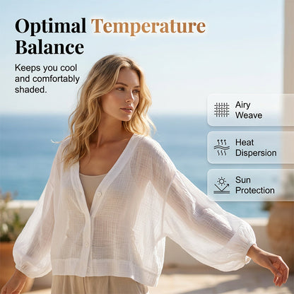 📢📢40% OFF !! ⏰Women Lightweight Sun Protection Shirt Loose Sheer Casual Jacket