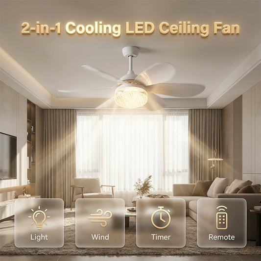 📢📢40% OFF !! ⏰2-in-1 Cooling LED Ceiling Fan
