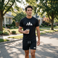 📢📢50% OFF !! ⏰Men's Short Sleeve T-Shirt & Drawstring Shorts Set