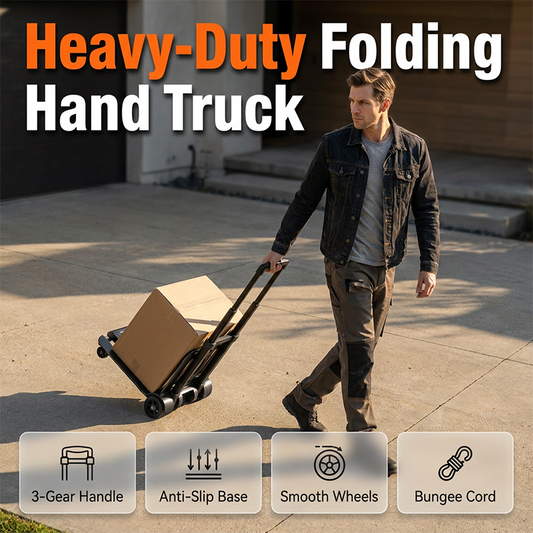 📢📢50% OFF !! ⏰Foldable Utility Cart with Telescopic Handle and Smooth Wheels