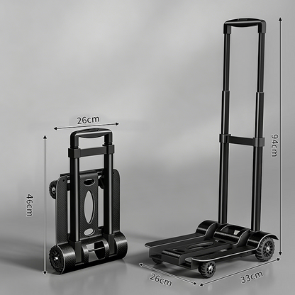 📢📢50% OFF !! ⏰Foldable Utility Cart with Telescopic Handle and Smooth Wheels