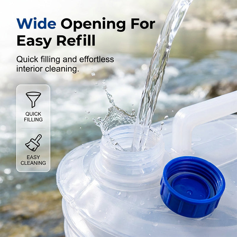 Wide opening for easy refill and cleaning
