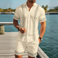 📢📢40% OFF !! ⏰Men's Floral Print Short Sleeve Shirt & Shorts Set