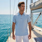 📢📢40% OFF !! ⏰Men's Linen Casual Breathable Short Sleeve Collared Shirt