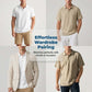📢📢40% OFF !! ⏰Men's Linen Casual Breathable Short Sleeve Collared Shirt