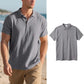 📢📢40% OFF !! ⏰Men's Linen Casual Breathable Short Sleeve Collared Shirt