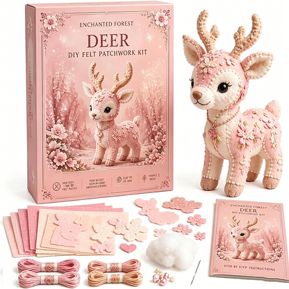 📢📢40% OFF !! ⏰Pink Enchanted Forest DIY Felt Patchwork Kit