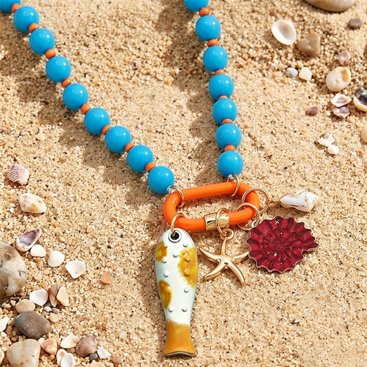 📢📢40% OFF !! ⏰Vibrant Boho Coastal Beaded Necklace