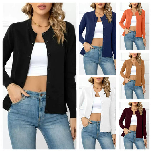 ⏳Limited-time 50% off⏰Women's Classic Crew Neck Cardigan🧥