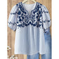 📢📢40% OFF !! ⏰Embroidered Breezy Blouse