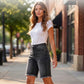 Women’s Casual High Waisted Fringed Denim Shorts