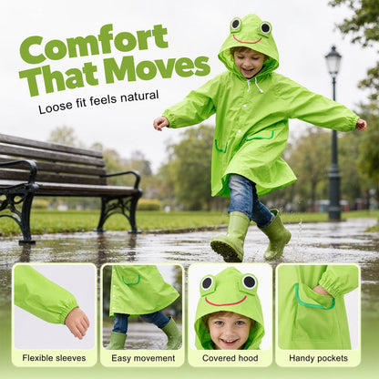 📢📢40% OFF !! ⏰Waterproof Kids Rain Poncho with Hood
