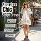 Women's Casual V-Neck Puff Sleeve Dress