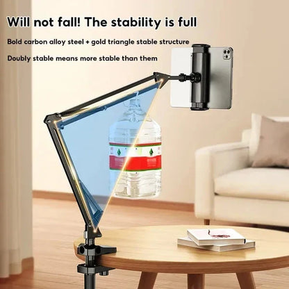📱🤖 Hidden tablet stand – fits gaps, 4 joints, 360° rotation, hands-free!