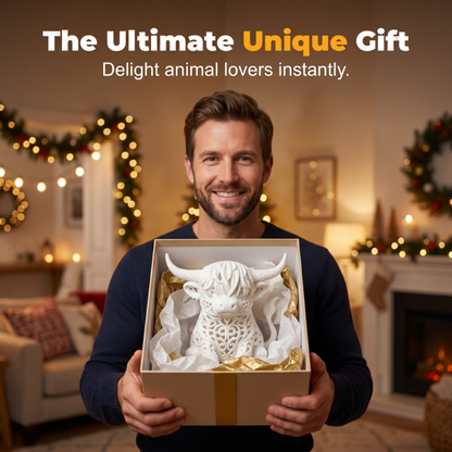 📢📢40% OFF !! ⏰Warm Glow Highland Cow Table Lamp