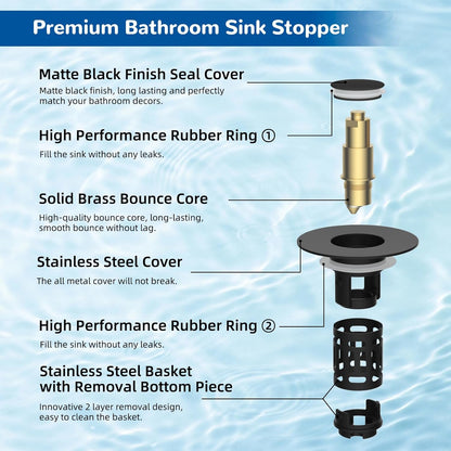 📢📢Buy 2 get 1 free !! ⏰Universal Pop-Up Sink Drain Stopper with Strainer
