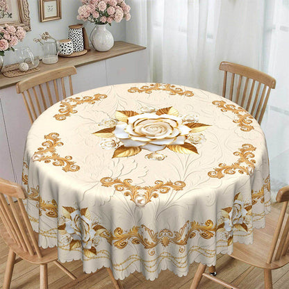 📢📢40% OFF !! ⏰Waterproof Gold Rose Tablecloth