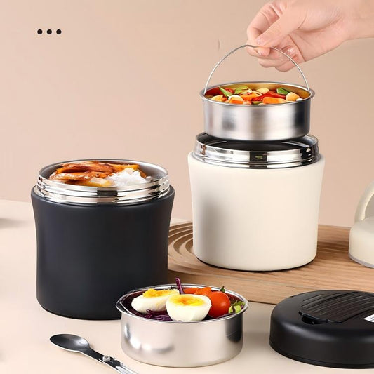 📢📢40% OFF !! ⏰Vacuum Insulated Food Jar with Folding Spoon