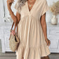 🌸 50% OFF NOW! 🌸Women's V-Neck Loose-Fit Dress with Ruffle Hem 👗 Flattering V-Neck, Playful Ruffles  ✨