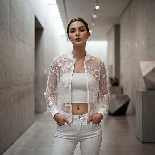 📢📢40% OFF !! ⏰Women's Summer Floral Sheer Mesh Jacket
