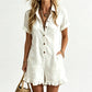 📢📢40% OFF !! ⏰Women's Short Sleeve Button Up Romper with Pockets