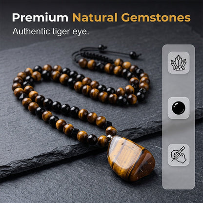 📢📢40% OFF !! ⏰Men's Tiger's Eye Beaded Necklace