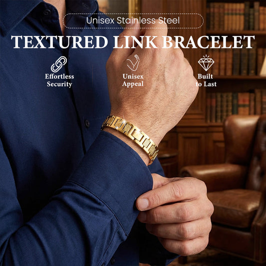 📢📢30% OFF !! ⏰Unisex Stainless Steel Textured Link Bracelet