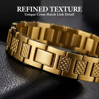 📢📢30% OFF !! ⏰Unisex Stainless Steel Textured Link Bracelet