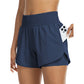 Women Athletic Yoga Shorts Doubled Layer Gym Shorts
