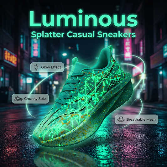 📢📢30% OFF !! ⏰Glow-in-the-Dark Splatter Print Casual Sneakers