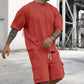📢📢40% OFF !! ⏰ Men's Casual Short Sleeve T-Shirt Shorts Set