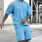 📢📢40% OFF !! ⏰ Men's Casual Short Sleeve T-Shirt Shorts Set