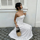 📢📢40% OFF !! ⏰ WOMEN'S OFF-SHOULDER POLKA DOT DRESS — Flattering Ruched Waist & Flowing A-Line Evening Wear ✨